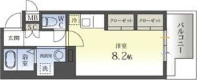 札幌市北区北六条西のマンションの間取り