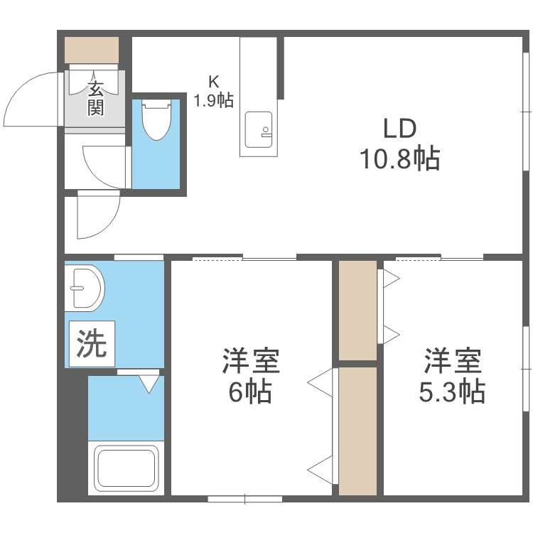 札幌市中央区南十四条西のマンションの間取り