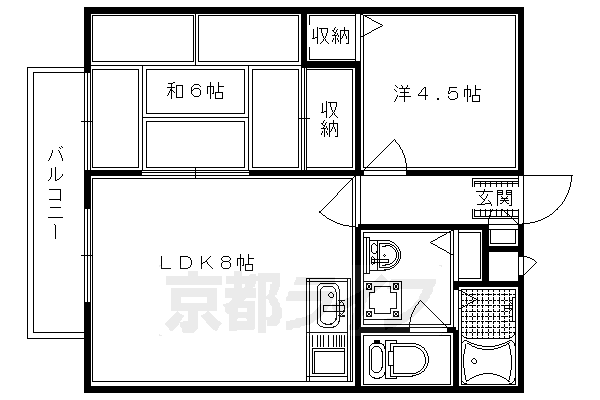 京都市南区吉祥院西ノ内町のアパートの間取り