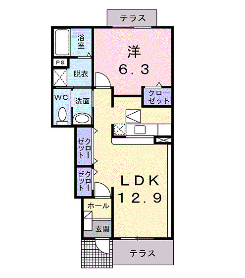 レジデンスカレントBの間取り