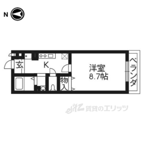 京都市西京区桂上野東町のアパートの間取り