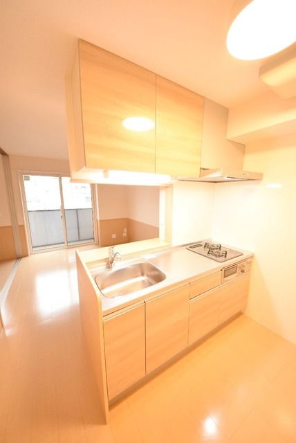 キッチン　ガスコンロ2口設置済み