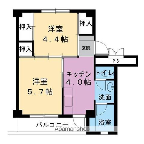 ＪＲ東海道本線 愛野駅 徒歩39分 5階建 築52年の間取り写真