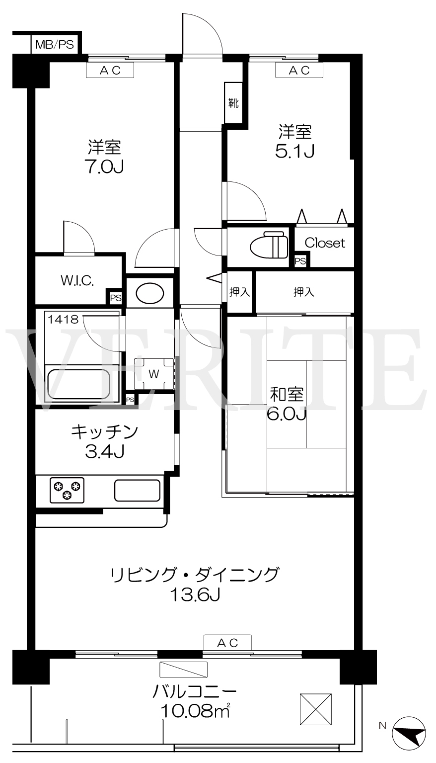 ライオンズマンション北小金第2の間取り写真