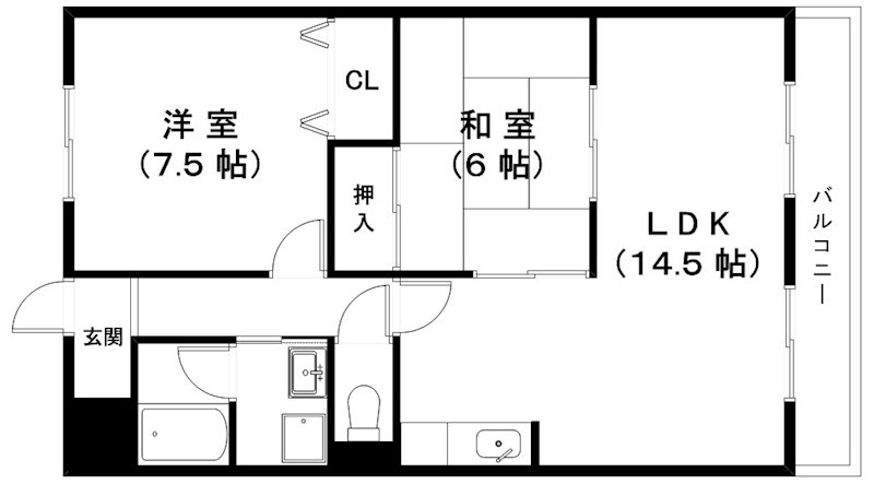 近江鉄道本線 愛知川駅 徒歩16分 5階建 築33年の間取り写真