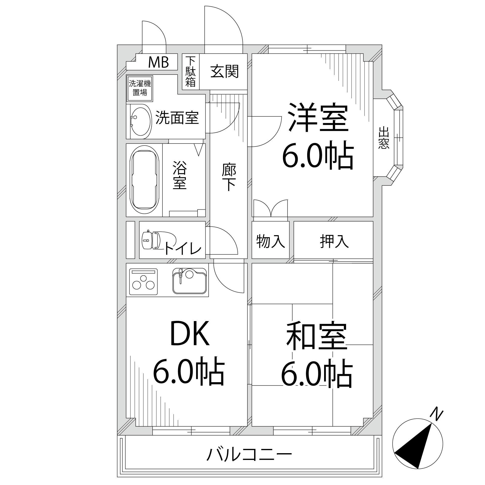シャトー神川の間取り写真