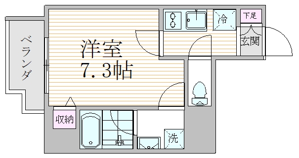 東京メトロ銀座線 稲荷町駅 徒歩5分 9階建 築6年の間取り写真