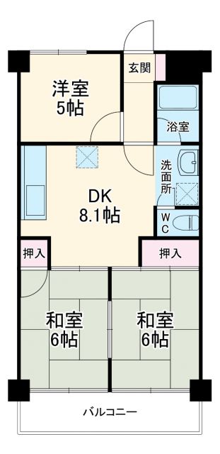 名古屋市西区新福寺町のマンションの間取り