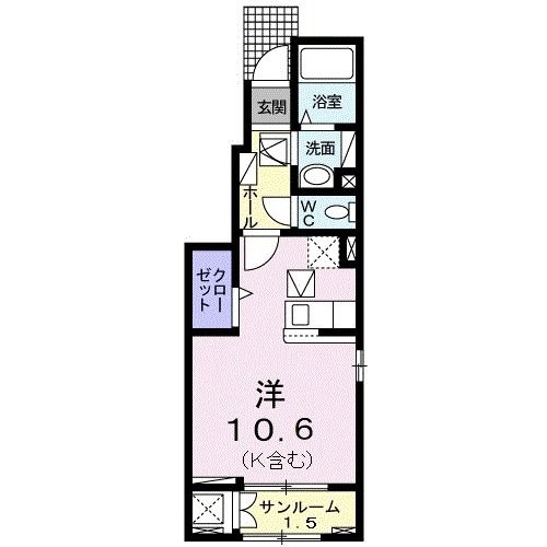 静岡市清水区草薙杉道のアパートの間取り