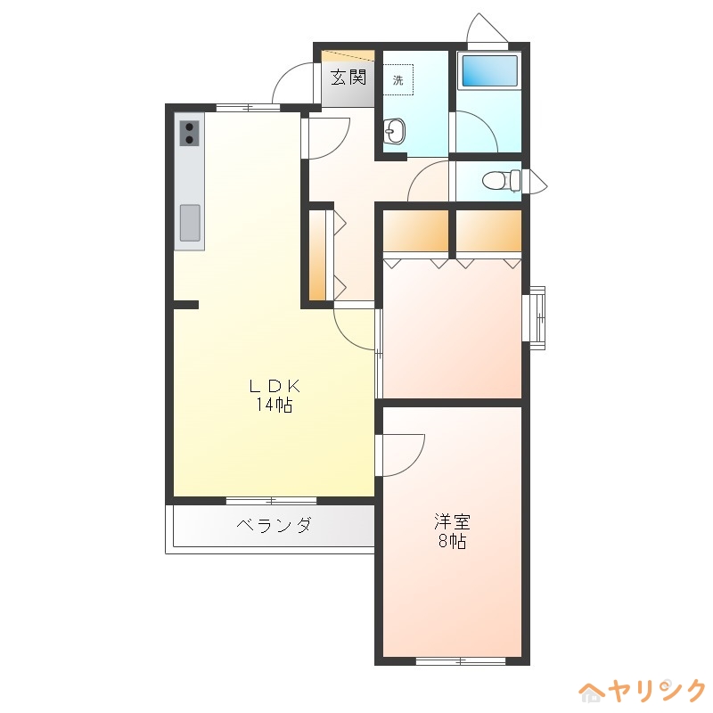 長久手市杁ケ池のアパートの間取り