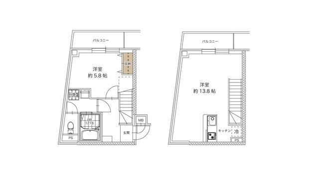 荒川区西尾久のマンションの間取り