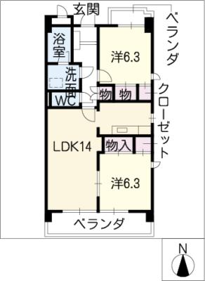 パルティール元植田の間取り