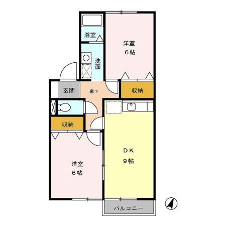 青梅市今井のアパートの間取り