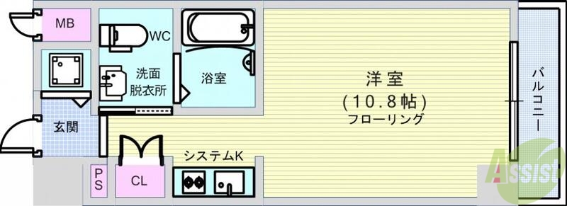 【大阪市西区南堀江のマンションの間取り】