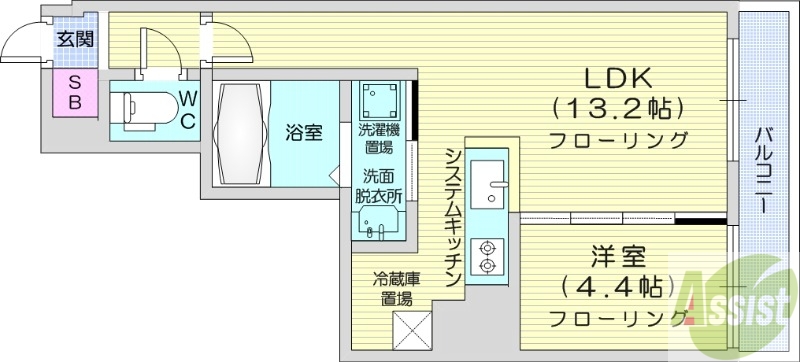 Riviera南郷の間取り