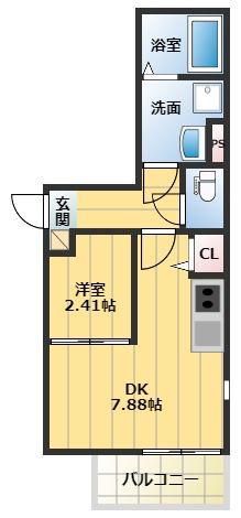 北九州市戸畑区銀座のアパートの間取り