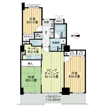 古河市本町のマンションの間取り