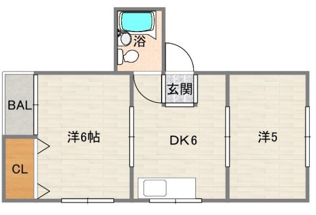 大阪市阿倍野区阪南町のマンションの間取り