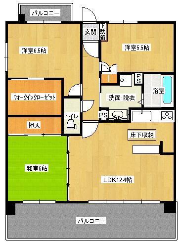 サーパス一の宮住吉　１０１号の間取り