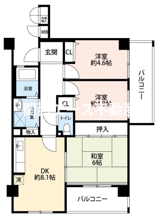 堺市堺区出島町のマンションの間取り