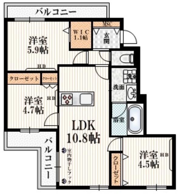 【ラディアント桜上水の間取り】