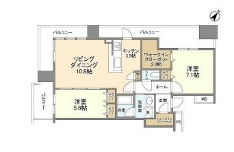 中央区日本橋人形町のマンションの間取り