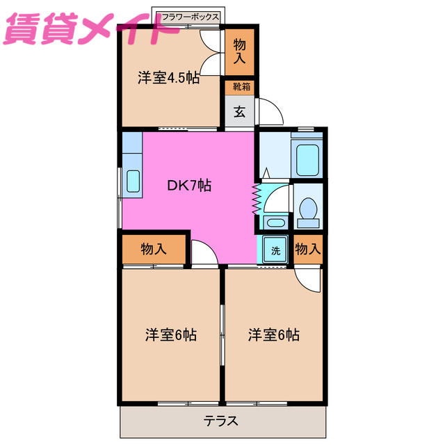 ファミール森Ａ棟の間取り