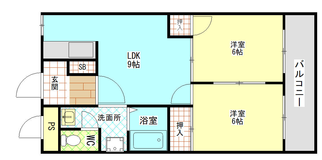 大阪市平野区喜連のマンションの間取り