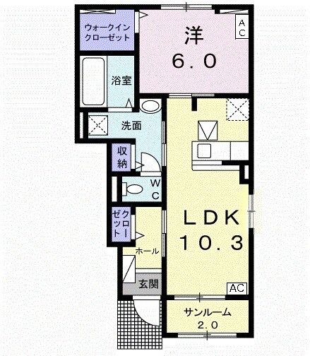 各務原市那加土山町のアパートの間取り