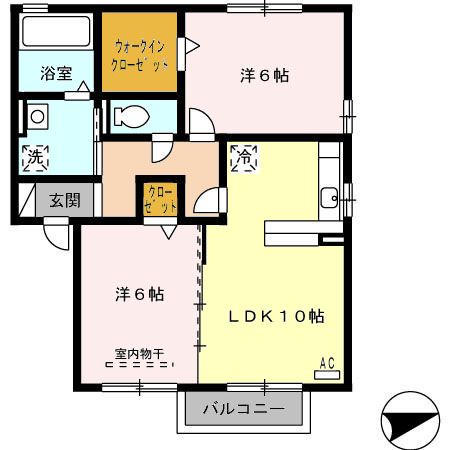 越前市瓜生町のアパートの間取り