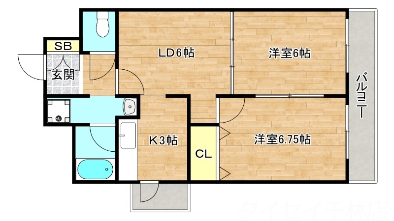 守口市金下町のマンションの間取り