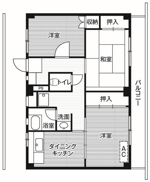 ビレッジハウス中貫4号棟の間取り