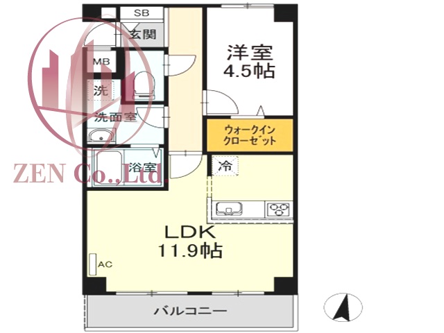 廿日市市宮内のマンションの間取り