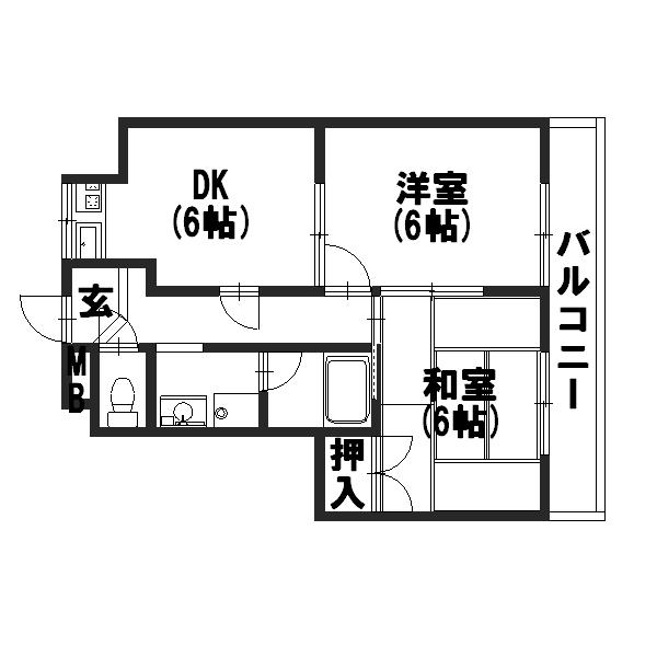 長岡京市今里のマンションの間取り