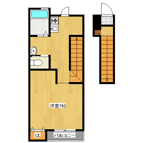 【岡山市中区平井のアパートの間取り】