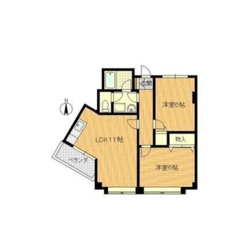 大阪市東淀川区豊新のマンションの間取り