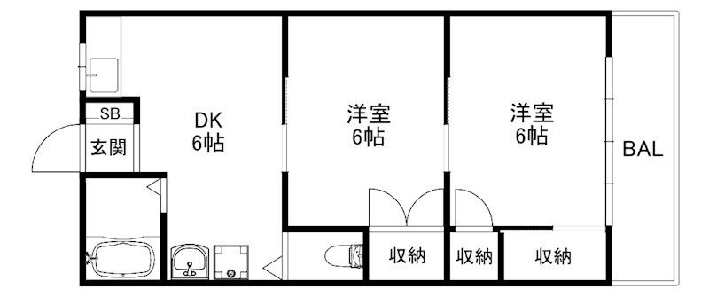 神戸市長田区鶯町のアパートの間取り