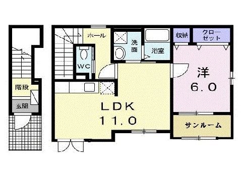 グリーンサイドコテージＢの間取り