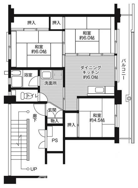 観音寺市大野原町大野原のマンションの間取り