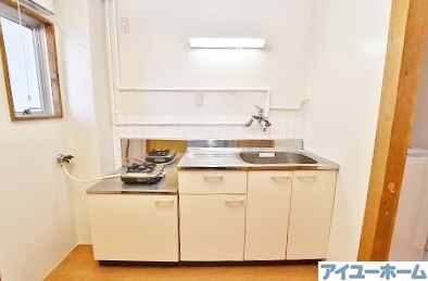 キッチン　2口グリル付ガスコンロ設置可能