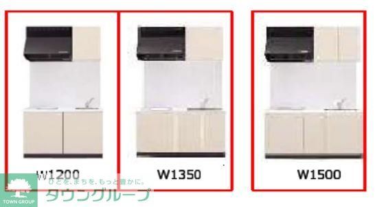 キッチン　建築後すぐ入居が決まってしまった為、退去までイメージパース…