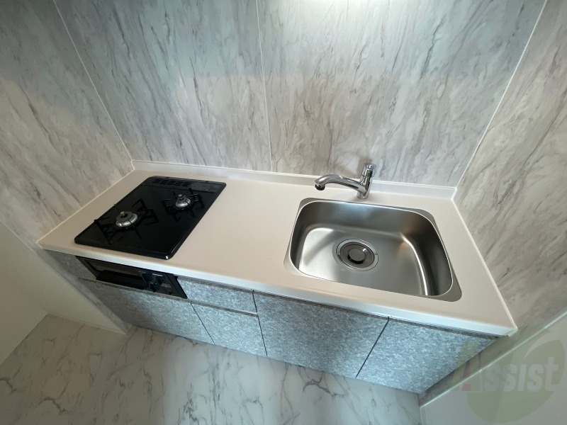 キッチン　２口システムキッチンなので、すぐお料理に使えます！