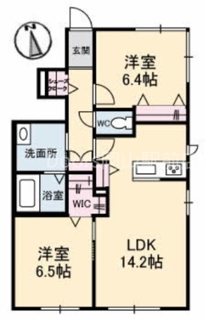 ＪＲ宇野線 大元駅 徒歩27分 2階建 築9年の間取り写真