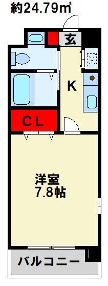 ＪＲ筑豊本線 本城駅 徒歩13分 9階建 築19年の間取り写真