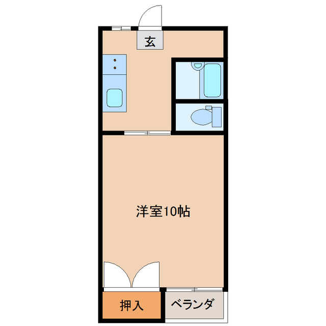 万葉線 中新湊駅 徒歩10分 2階建 築37年の間取り写真