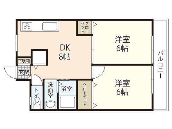 広島市西区高須のマンションの間取り