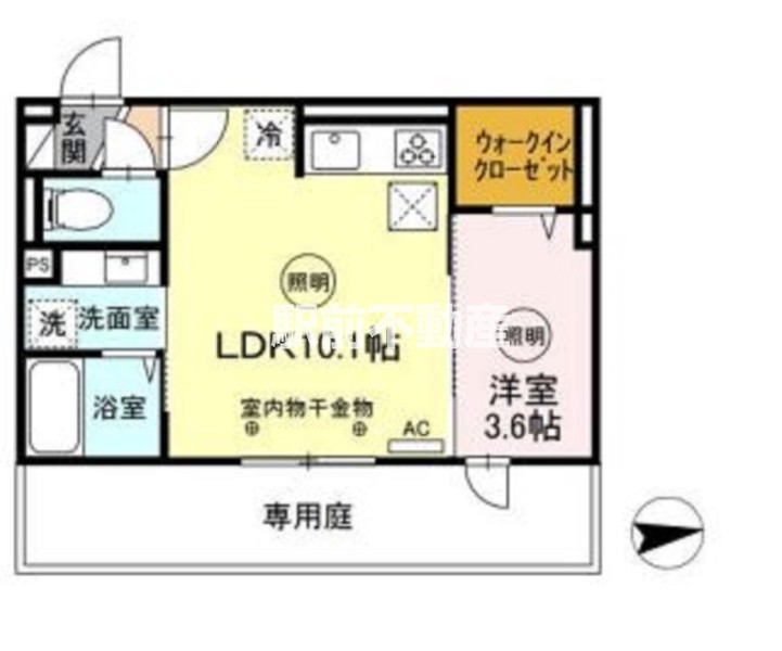 久留米市大善寺大橋のアパートの間取り