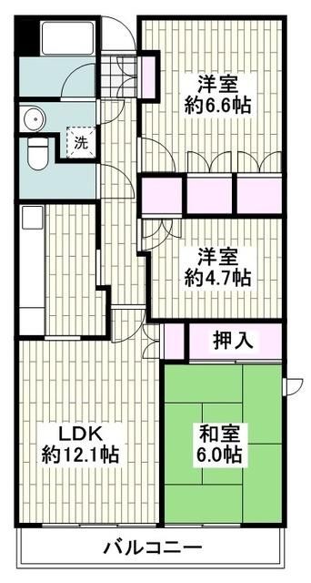 横浜市旭区南本宿町のマンションの間取り