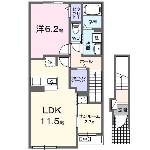 野田市七光台のアパートの間取り