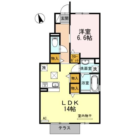 名古屋市北区五反田町のアパートの間取り